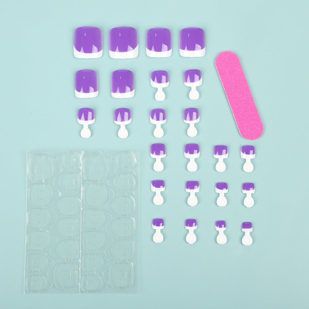 Artificial nail set with modern gradient and French tip Kalsten