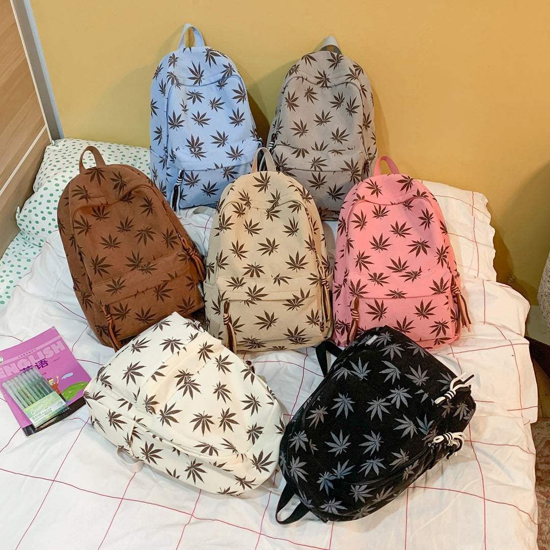 Stylish Leaf-Patterned Backpack Kalsten