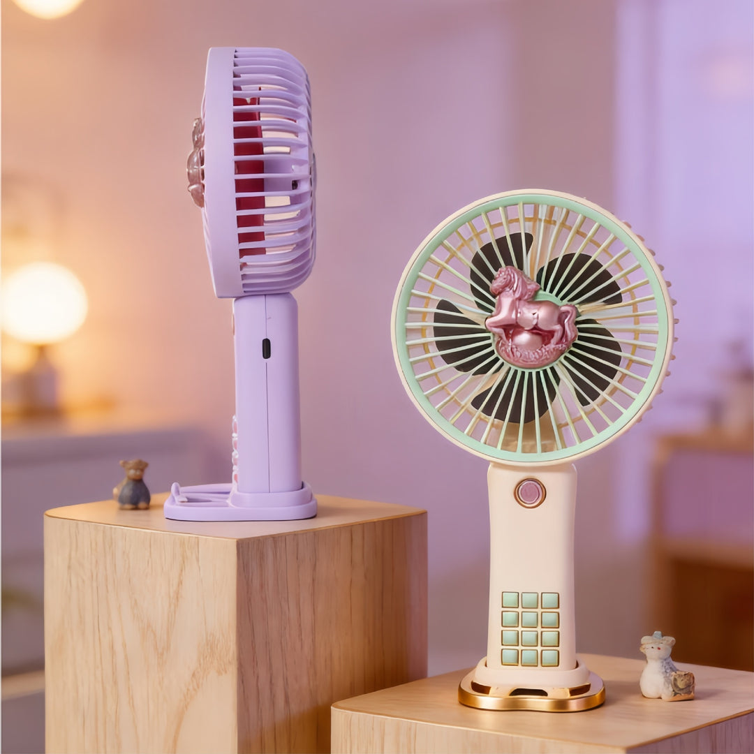 Women Portable Hand Fan with Innovative Unicorn Design Kalsten
