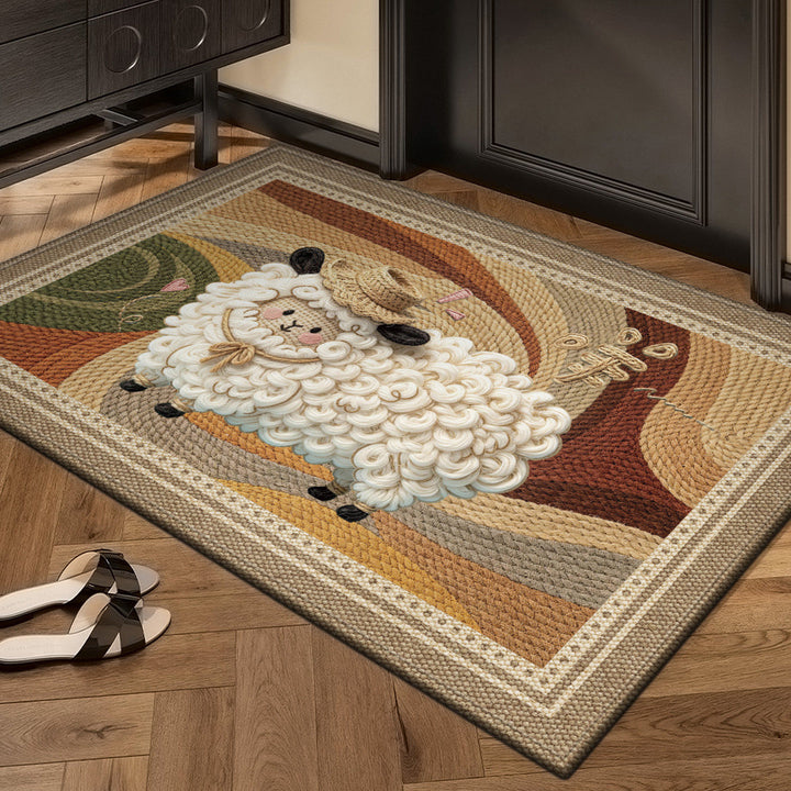 Decorative Sheep-Themed Area Rug