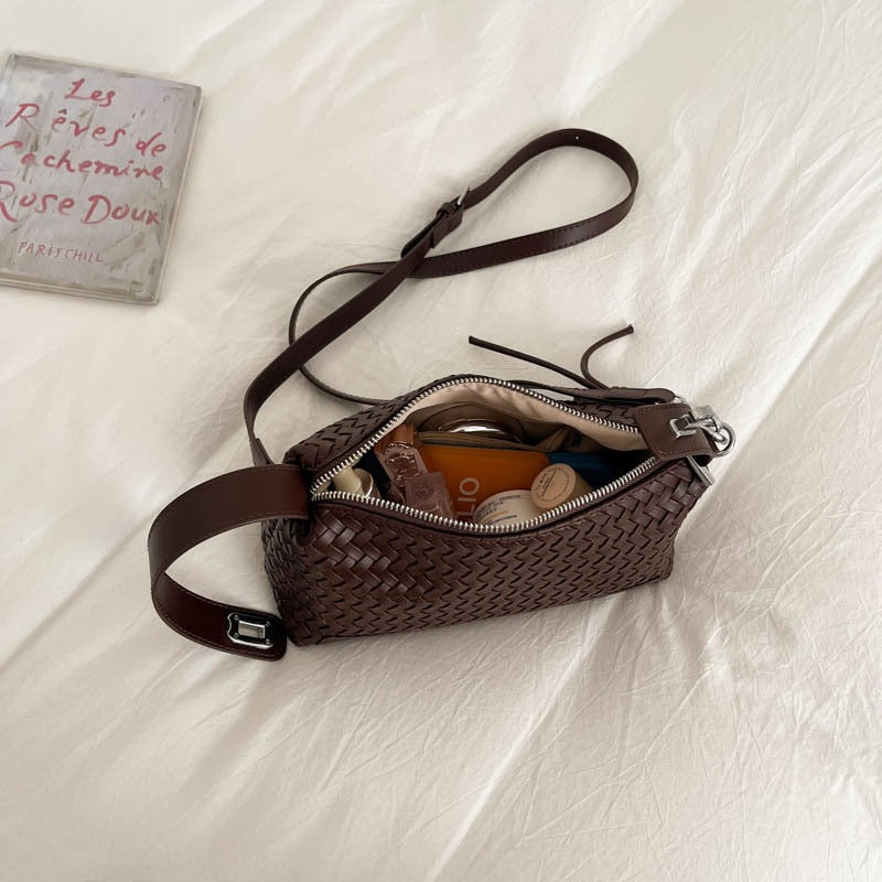 Woven Leather Shoulder Bag