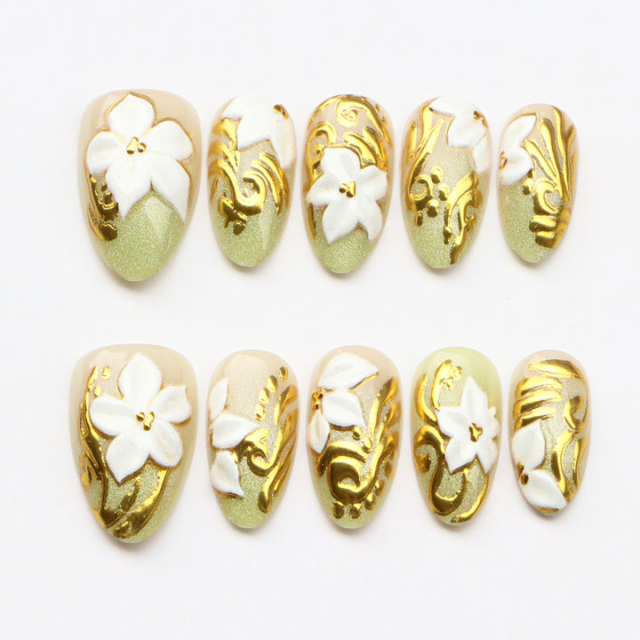 Floral Acrylic Nail Art Set