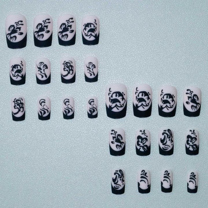 Artistic Floral-Design Acrylic Nail Art Set