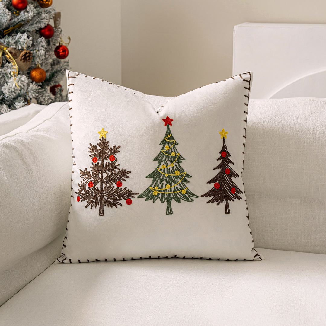 Decorative Holiday Throw Pillow with Deer Silhouette