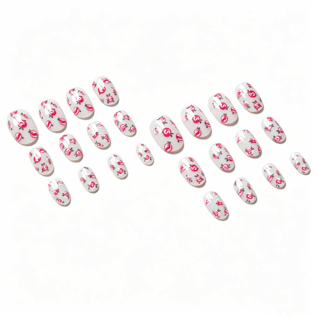 Floral Rose Design Nail Art