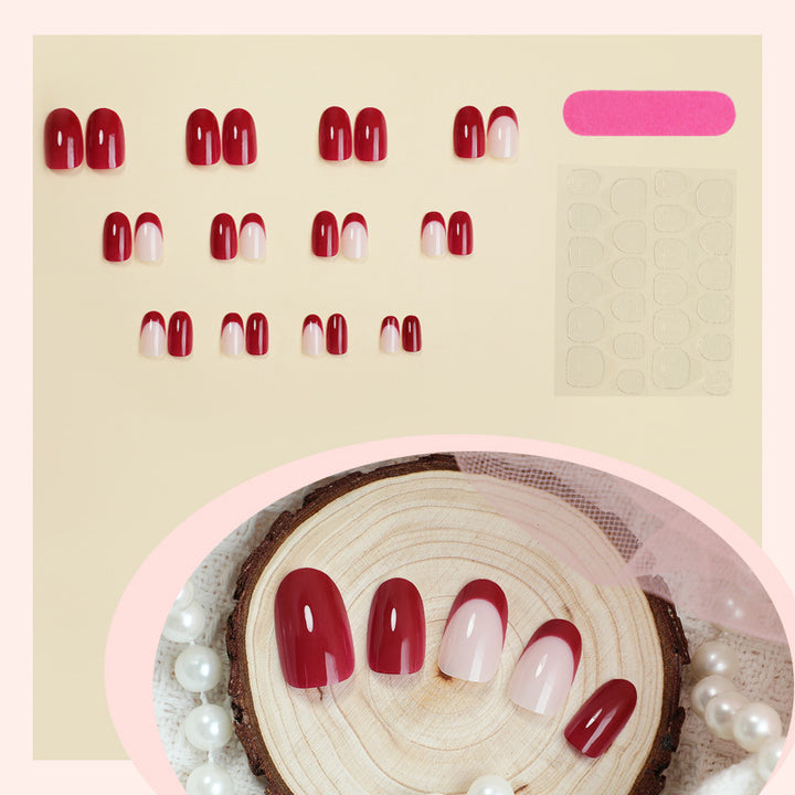 Elegant Dual-Tone Press-On Nail Art Kalsten