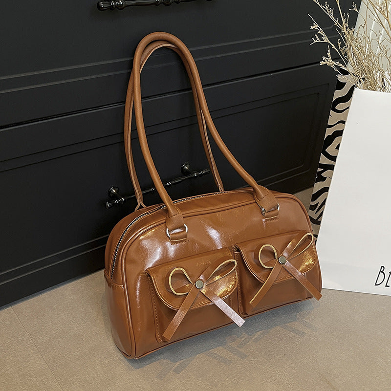 Stylish Multifunctional Handbag with Bow Detail Kalsten