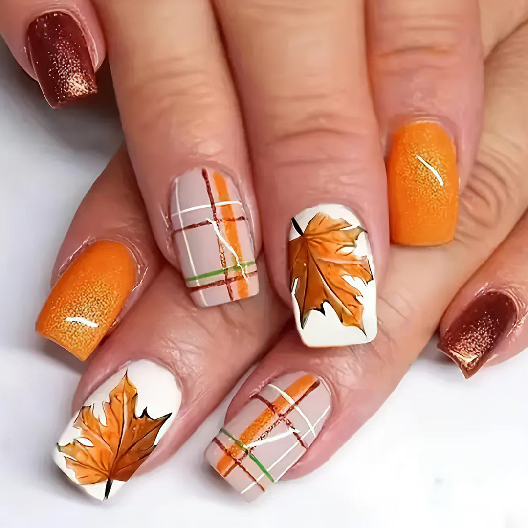 Autumn Leaf Design Nail Art Kalsten