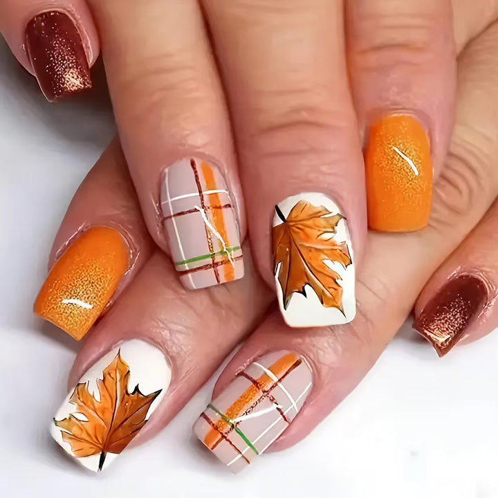 Autumn Leaf Design Nail Art Kalsten