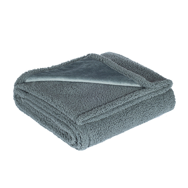 Oversized Reversible Plush Faux Fur Sherpa Throw Blanket