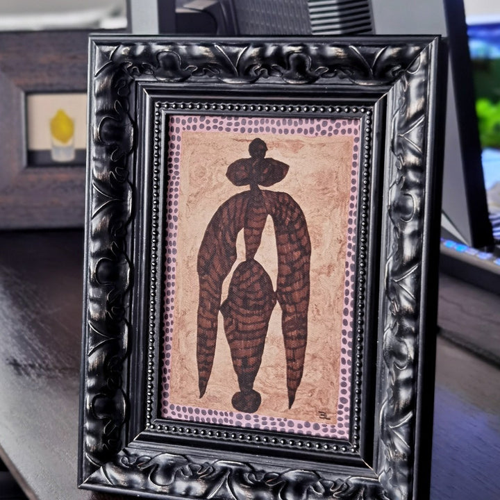 Framed Art Print with Abstract Silhouette Design