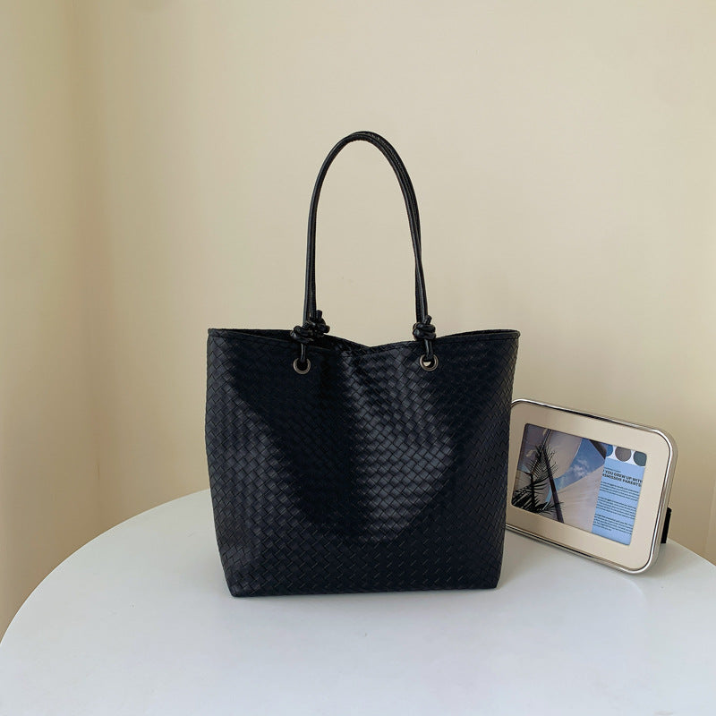 Woven Leather Tote Bag