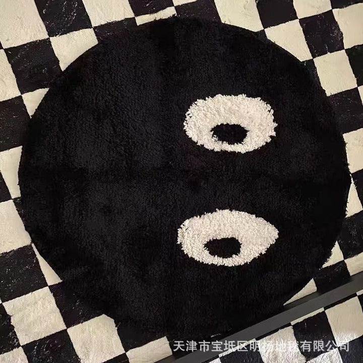 Round Plush Eyes Design Area Rug Kalsten