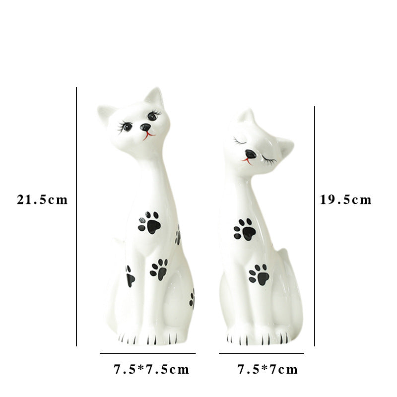 Playful Ceramic Cat Figurine Set Kalsten