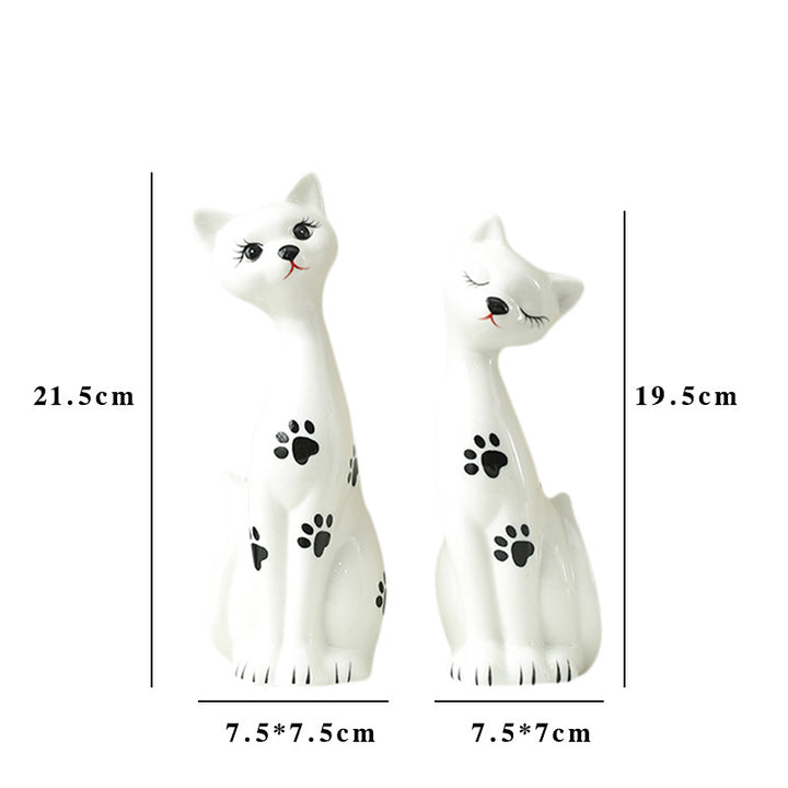 Playful Ceramic Cat Figurine Set Kalsten