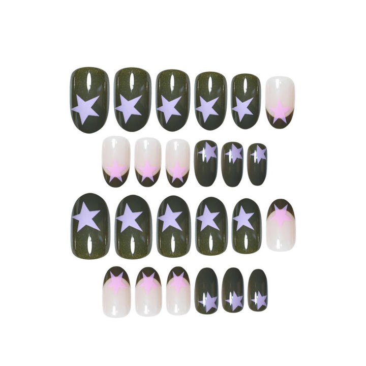 Star-Accented Creative Press-On Nail Set Kalsten