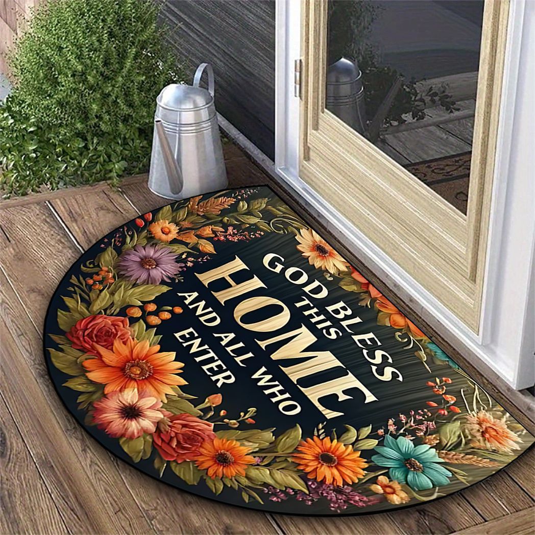 Stained Glass Sunflower Welcome Mat Kalsten