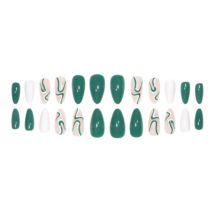 Artistic Stiletto Press-On Nails with Swirl Design Kalsten