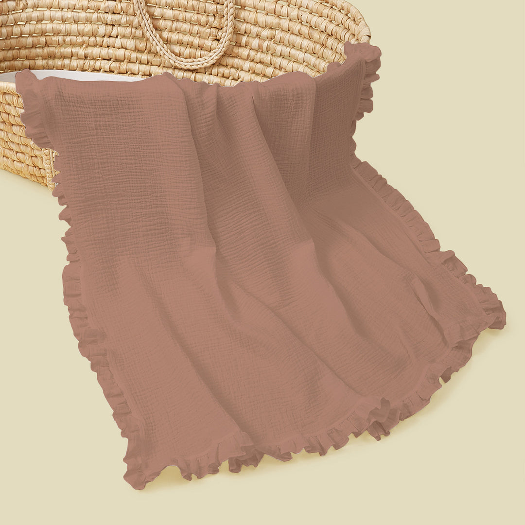 Soft Muslin Blanket with Ruffled Edges kalsten