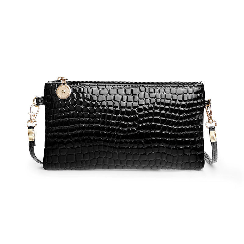 Crocodile Patterned Crossbody Clutch