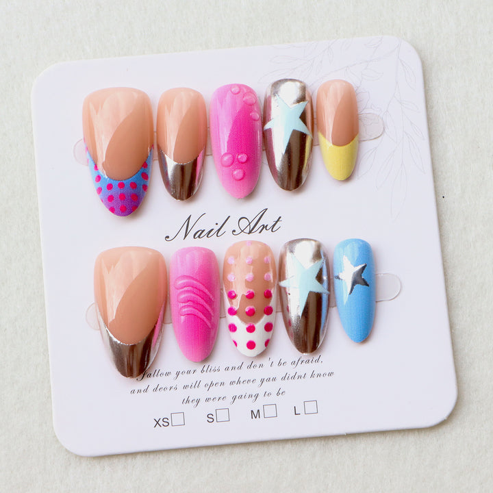 Playful Artistic Press-On Nail Set