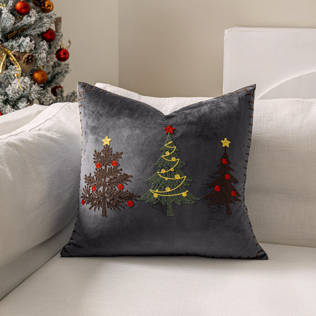 Decorative Holiday Throw Pillow with Deer Silhouette