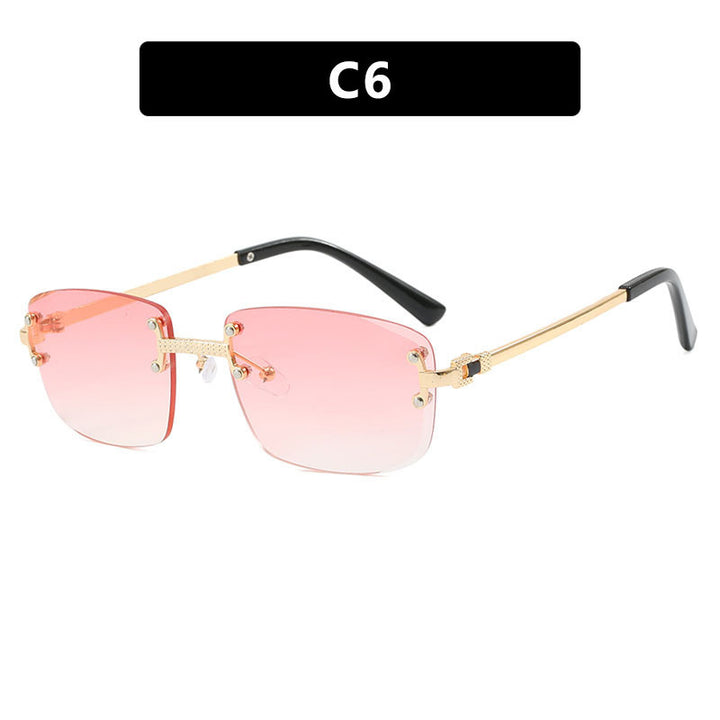Women's elegant square sunglasses with transparent lenses and high-quality metal frame Kalsten
