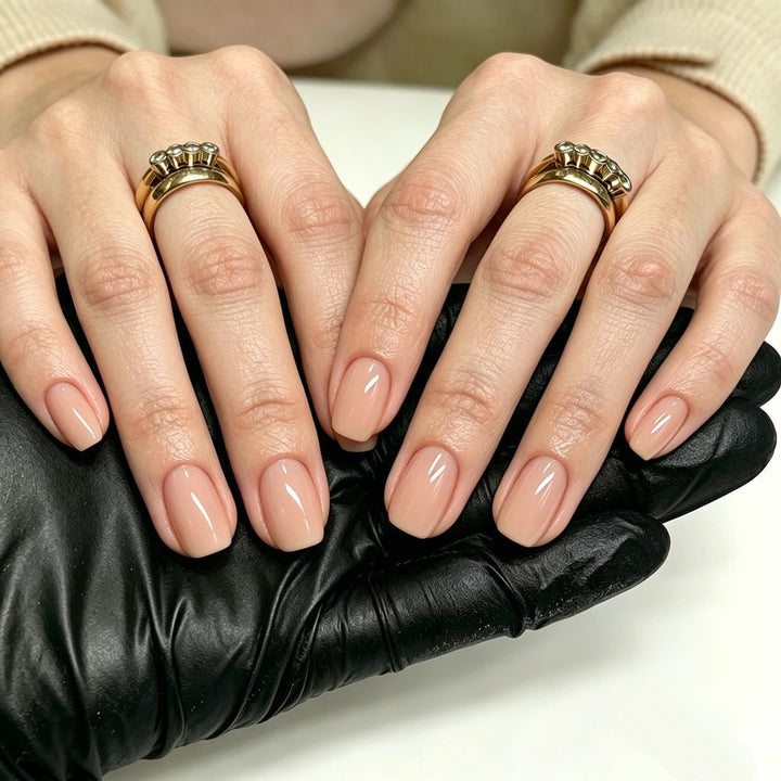 Glossy Natural Effect Press-On Nail Set