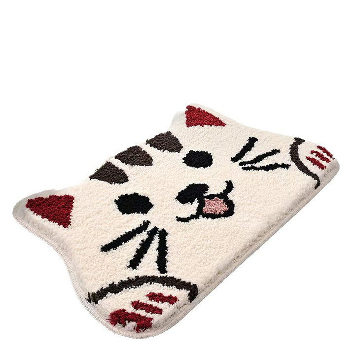 Cat Face Shaped Plush Bath Mat Kalsten