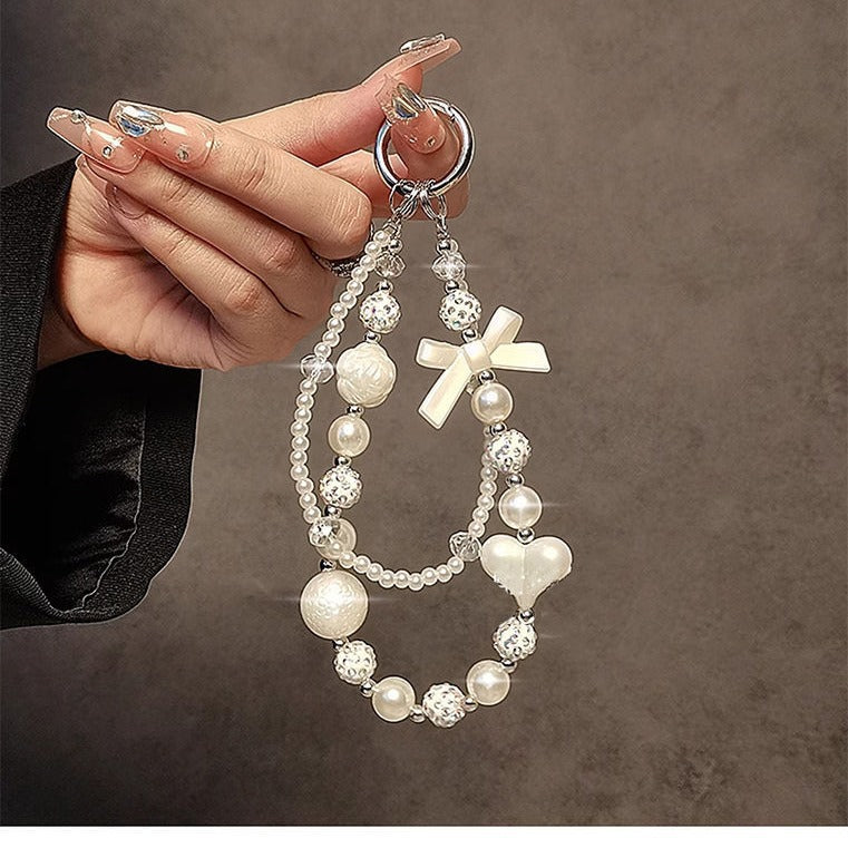 Elegant Pearl Bead Charm Keychain Kalsten