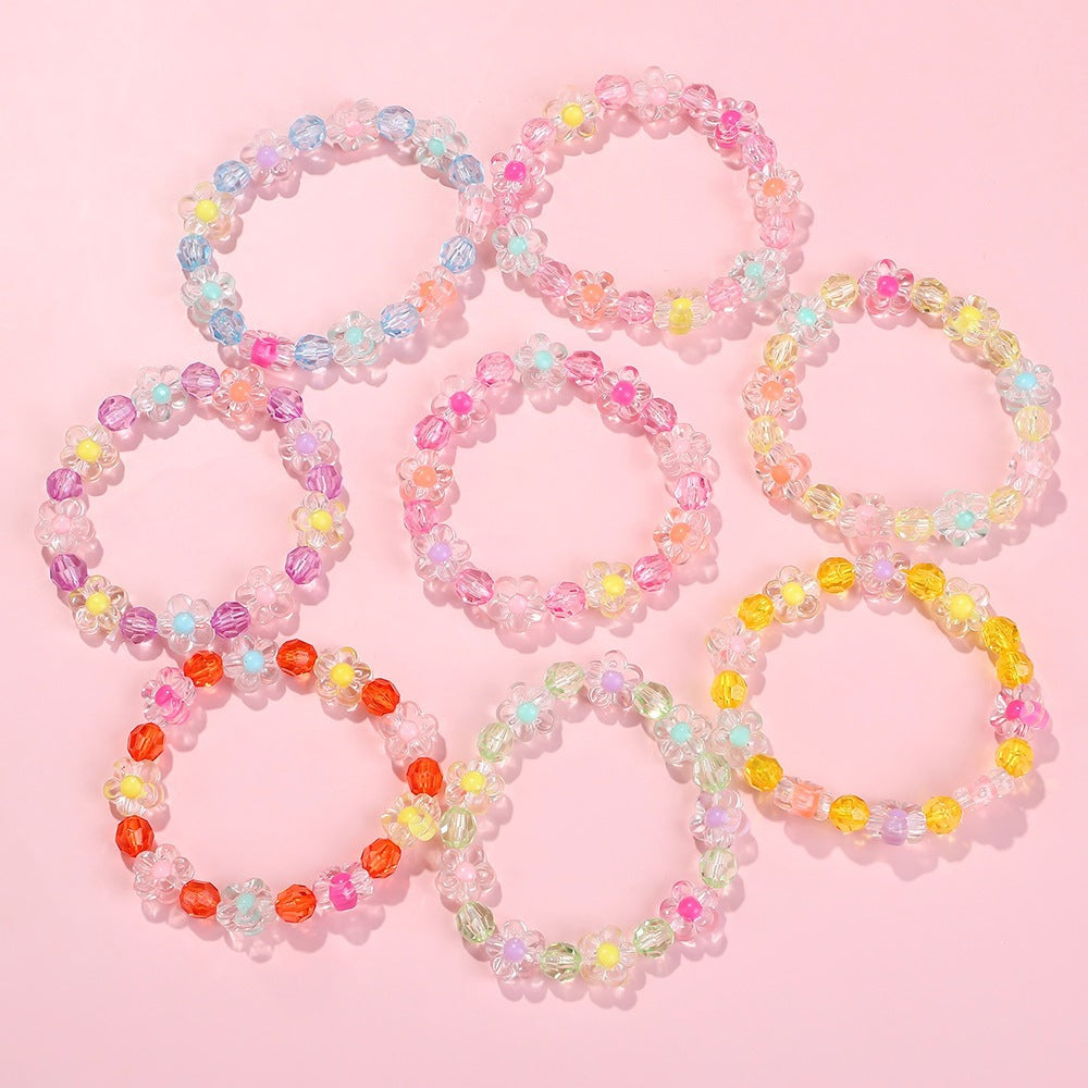 Friendship bracelet with colorful flower motifs Kalsten