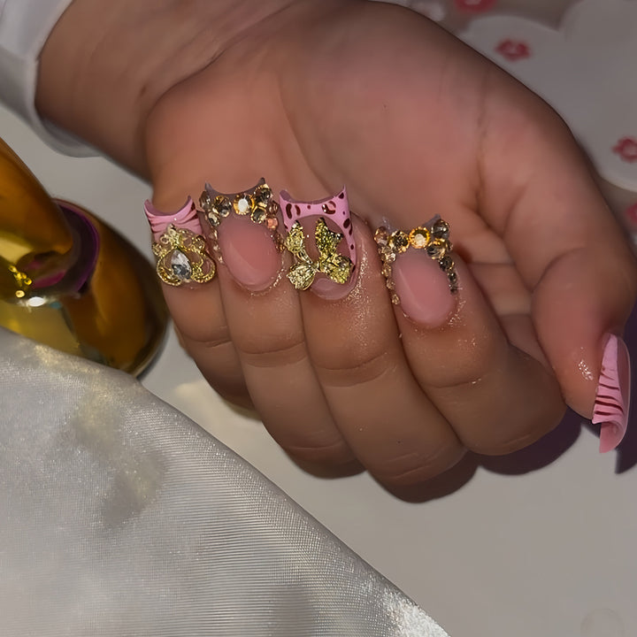 Artistic Jewel-Embellished Nail Extensions Kalsten