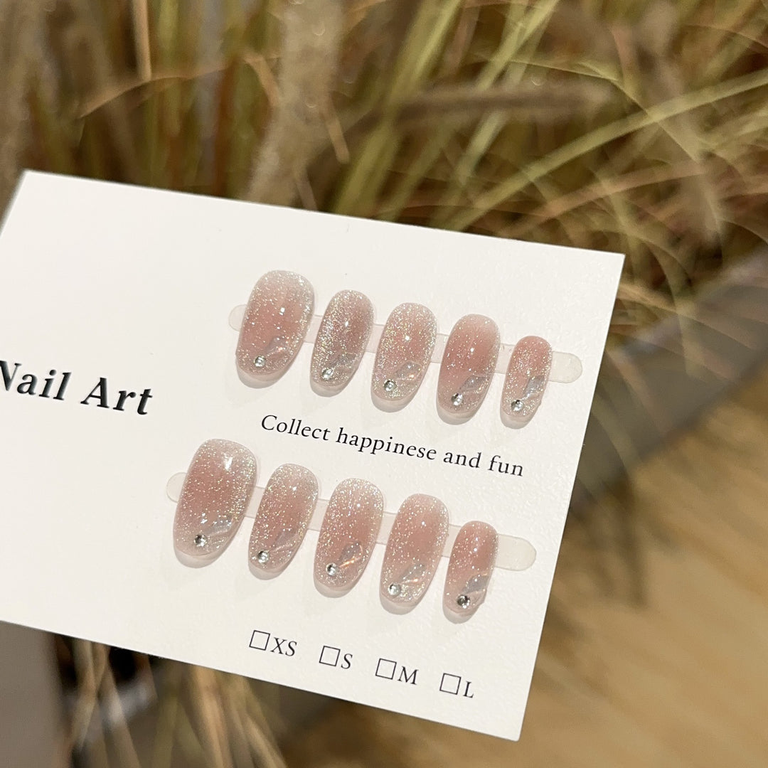 Glittering Rhinestone Press-On Nail Set