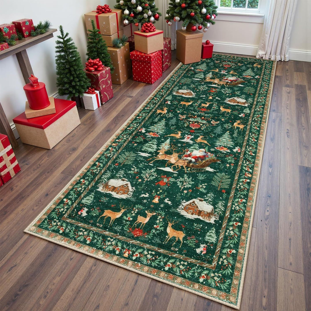 Festive Holiday Scene Area Rug