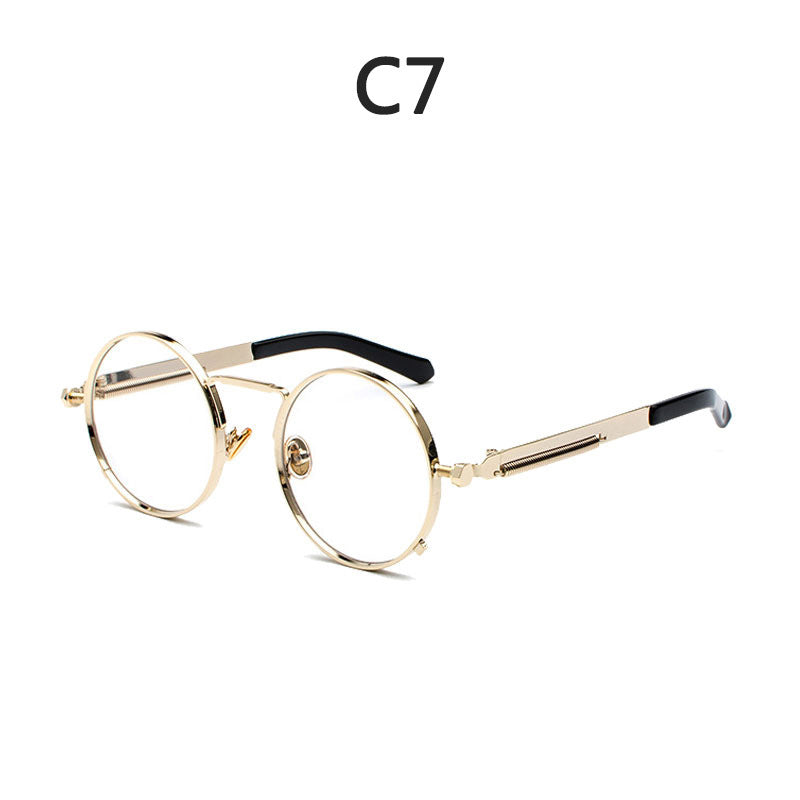 Ladies Round Metal Sunglasses with Mirrored Lenses Kalsten