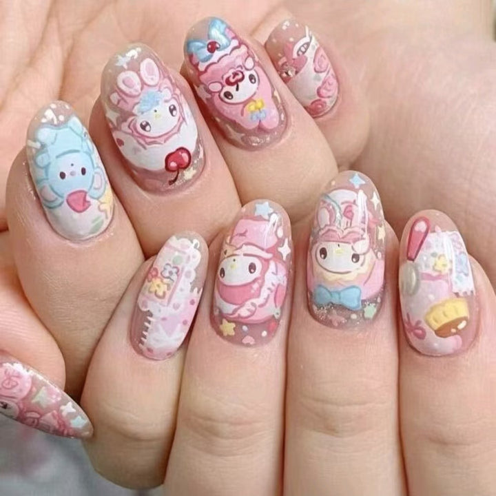 Creative Cartoon Press-On Nail Art Kalsten