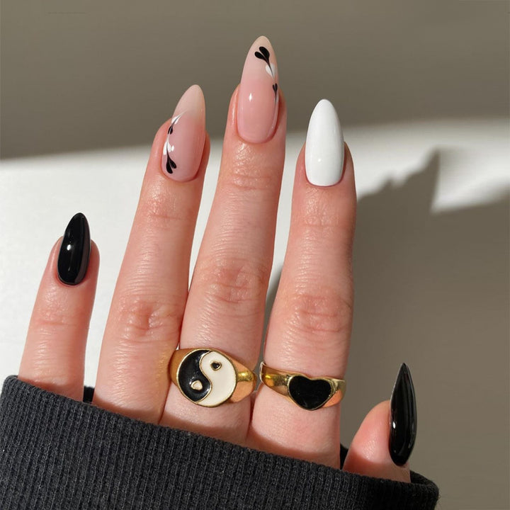 Elegant Stiletto Press-On Nail Art with Rhinestone Accents Kalsten