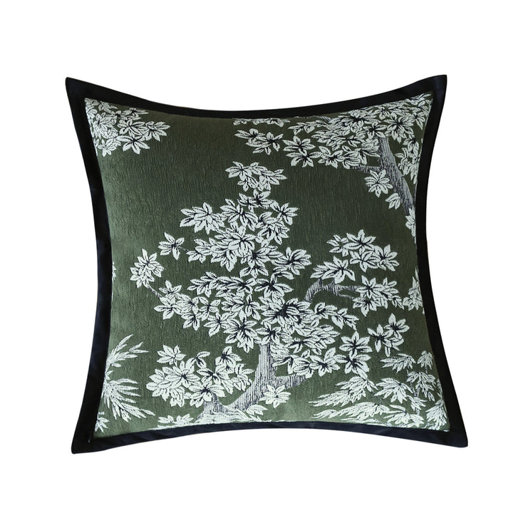 Square decorative cushion cover with hand-tufted loop appliqués made from cotton-linen mix Kalsten