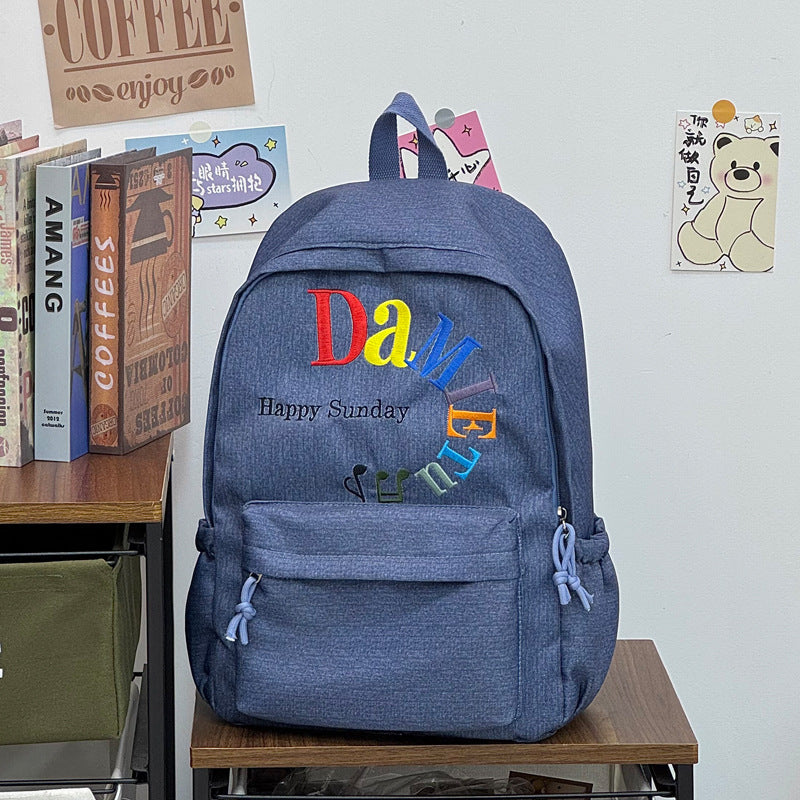 Stylish Star-Embellished Corduroy Backpack Kalsten