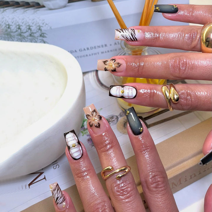 Artificial nails with exquisite floral and geometric designs Kalsten