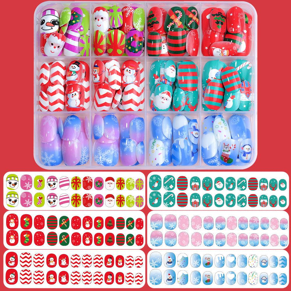 Festive Holiday-Themed Press-On Nail Tips