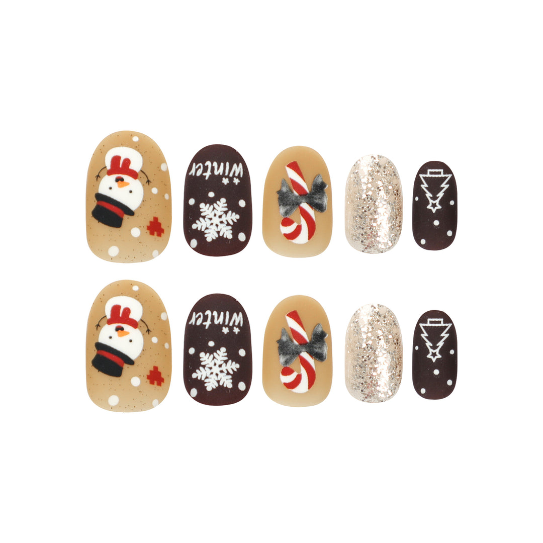 Sparkling winter nail extensions with festive designs Kalsten
