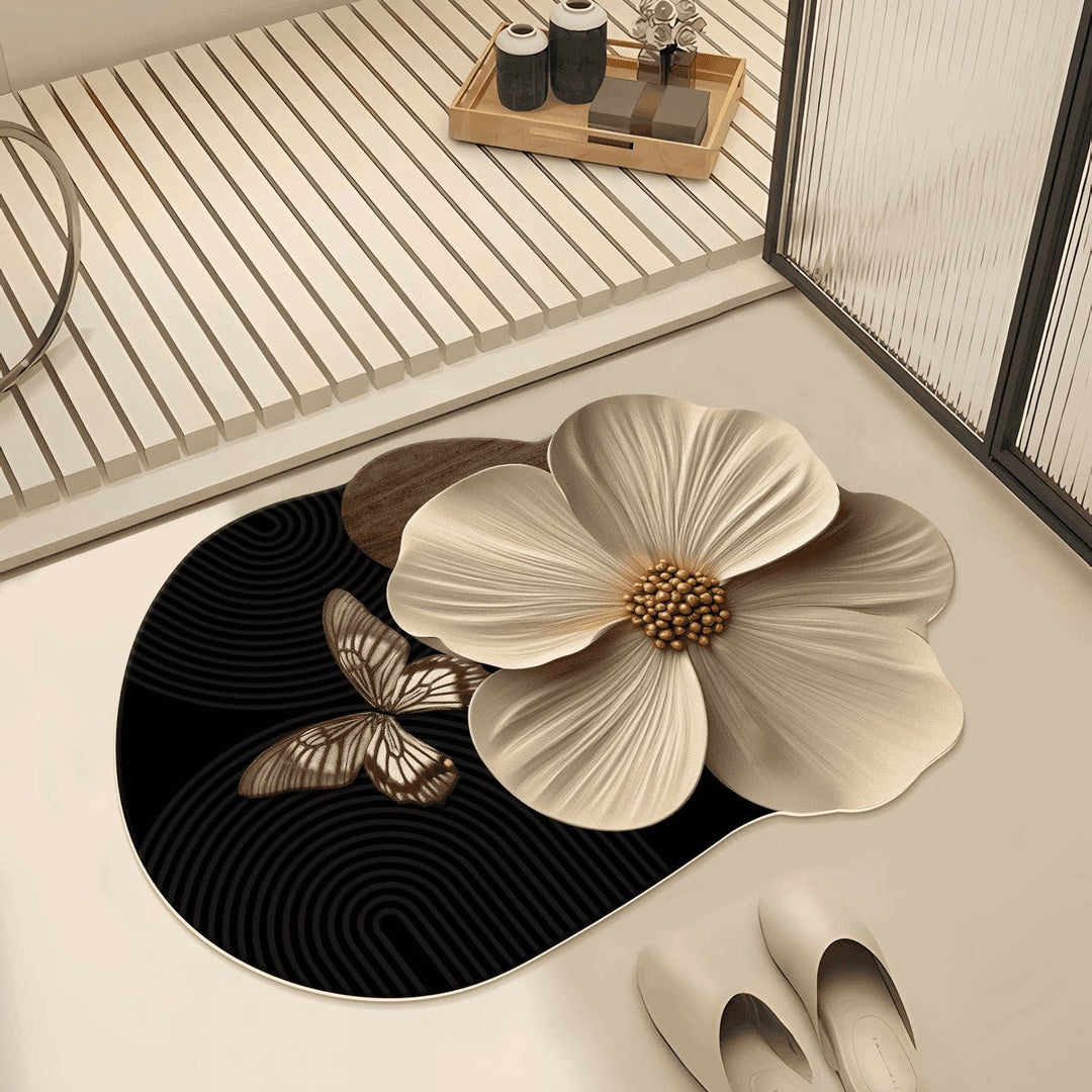 Artistic Floral Bath Mat Kalsten
