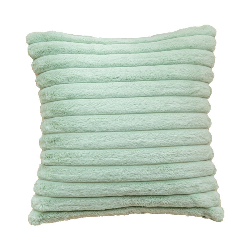 Decorative Plush Ribbed Throw Pillow with Removable Insert