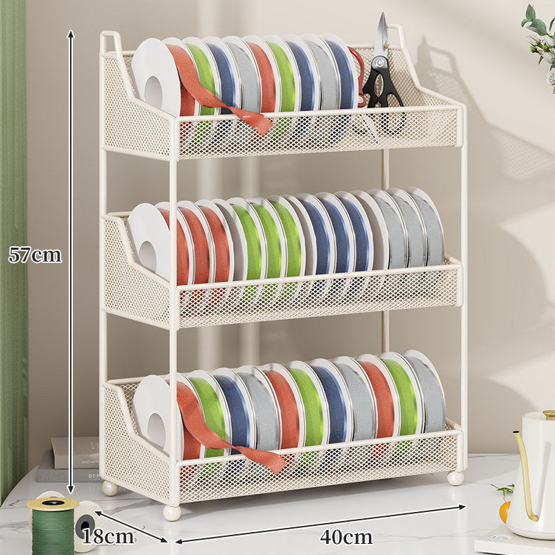 Ribbon Spool and Craft Supply Mesh Organizer Rack