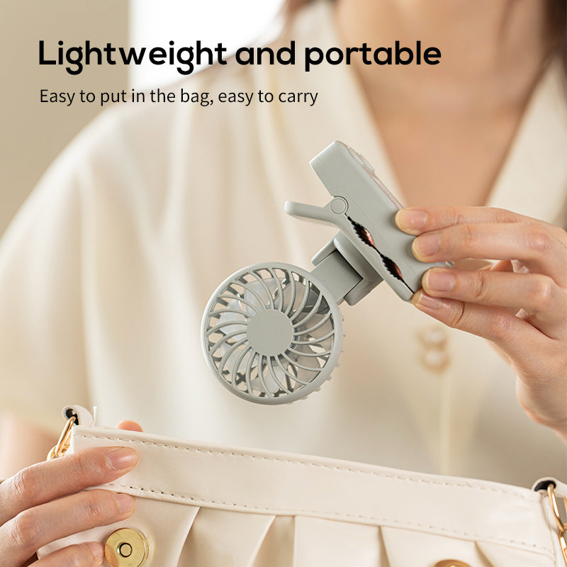 Unisex portable clip fan with folding head and rechargeable battery Kalsten