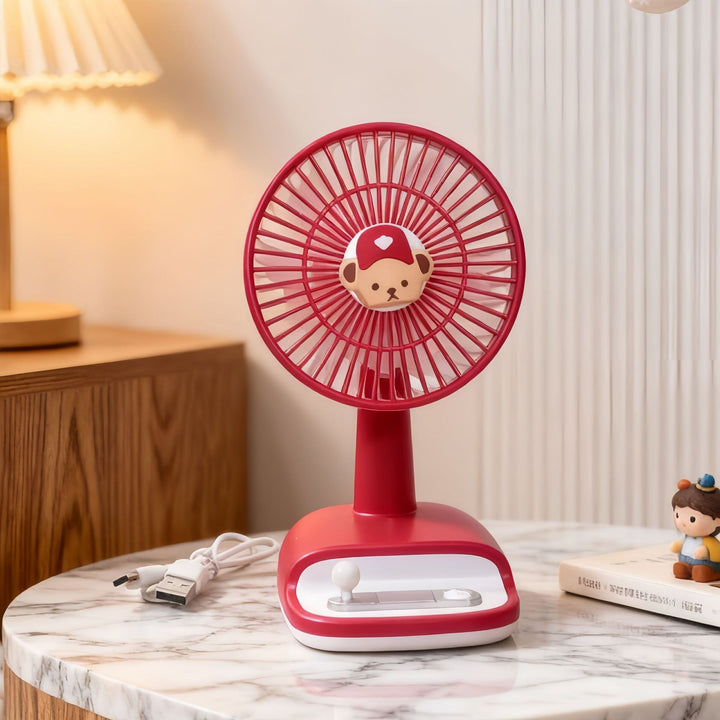 Unisex compact USB table fan with rechargeable battery, quiet motor, and adjustable head Kalsten