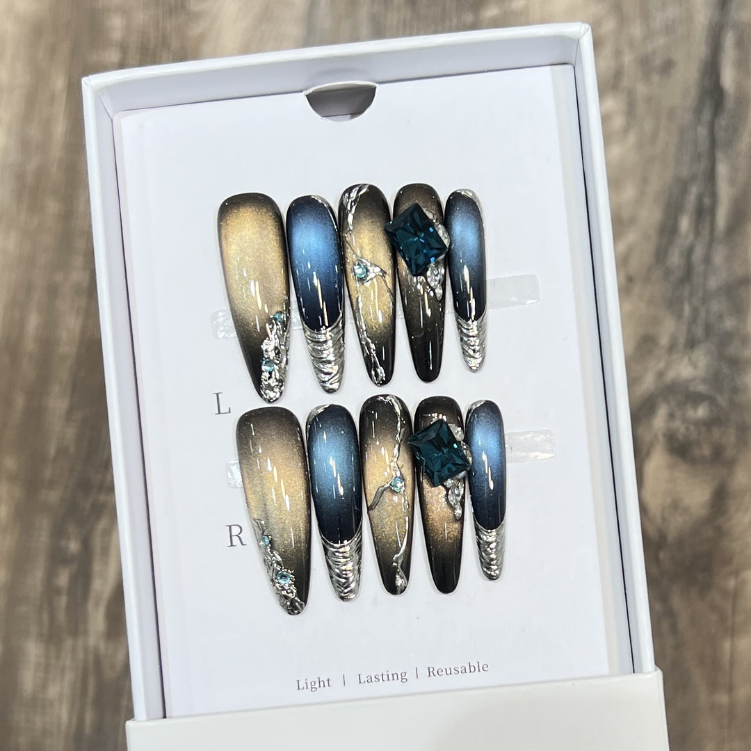 Stiletto Nail Art Set with Galactic Design Kalsten