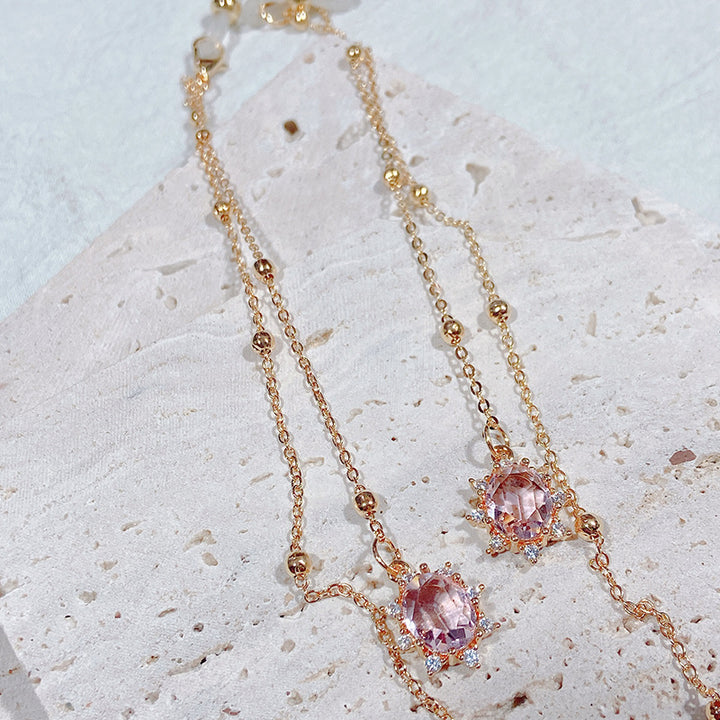 Noble jewelry necklace with sparkling crystals Kalsten