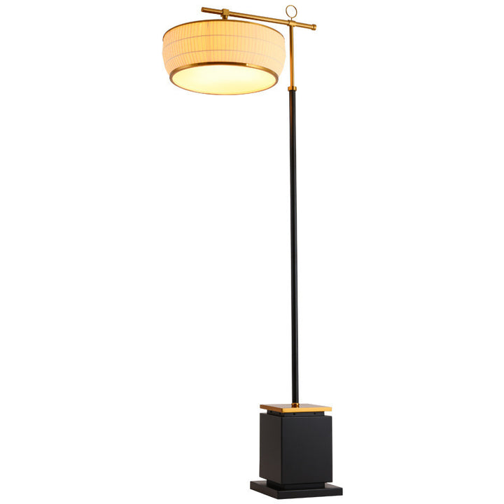 Elegant Adjustable Floor Lamp with Geometric Base